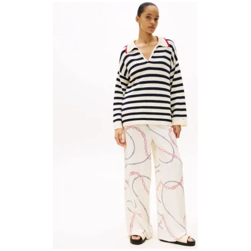 TOMMY HILFIGER Wide Leg Pants With Pull-On Application